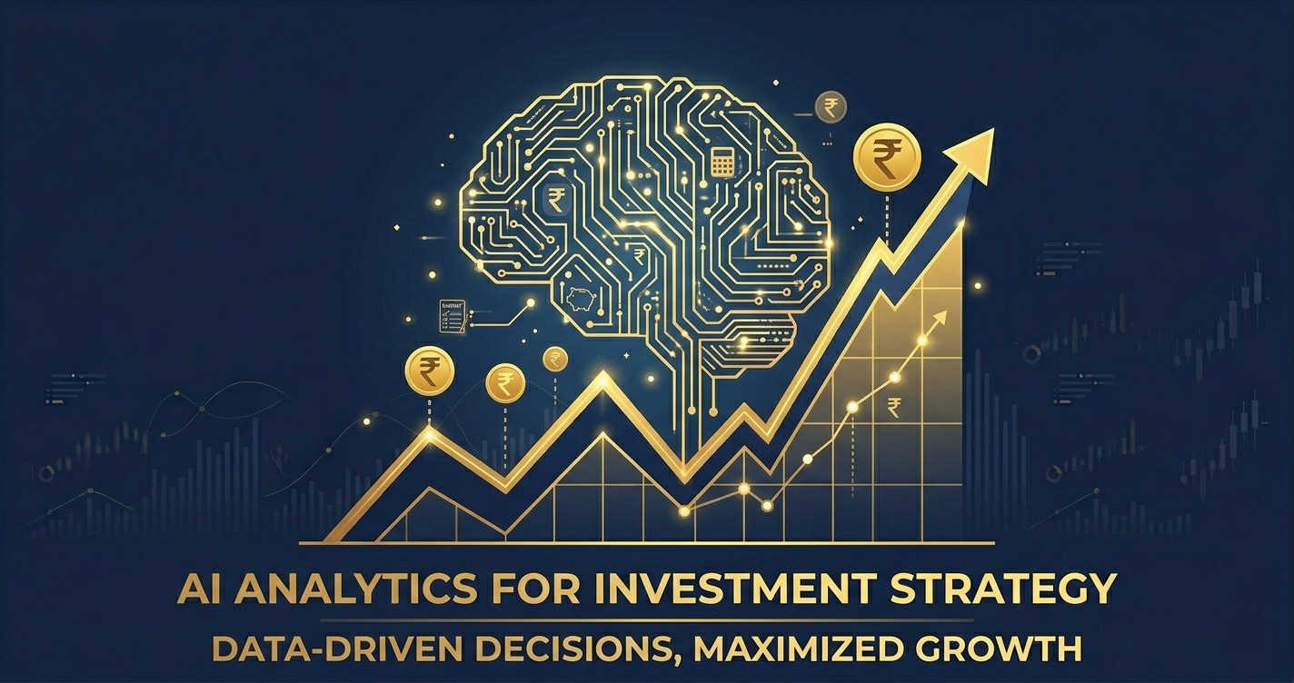 AI investment tools illustration with digital brain and stock chart